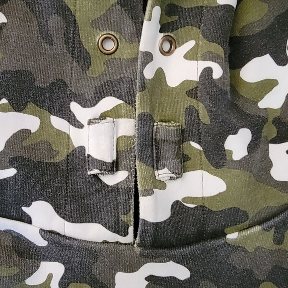 Michael Kors Men Large Green Camouflage Camo hoodie sweatshirt L pullover - Picture 5 of 7